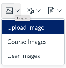 Embed image button menu expanded with Upload Image selected.